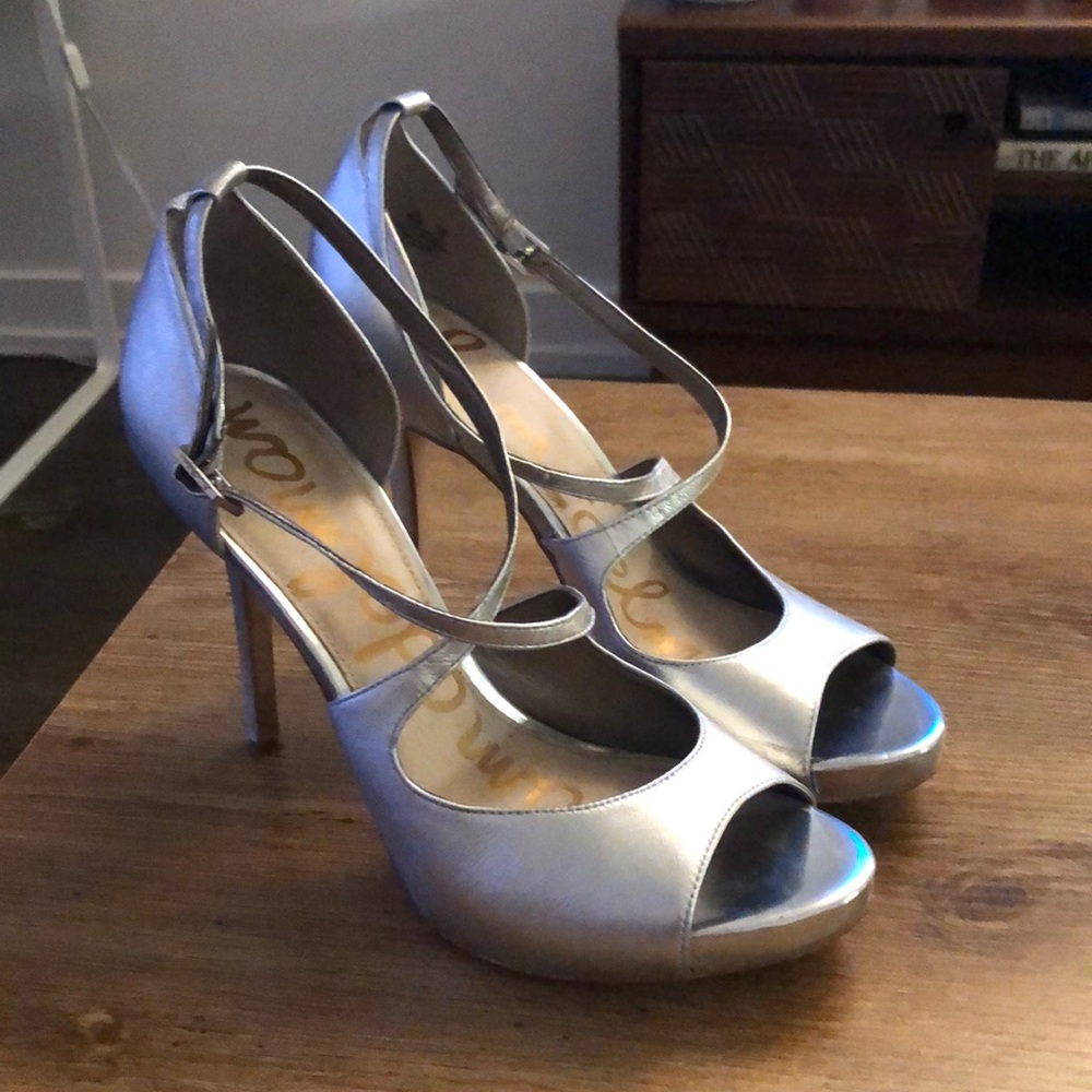 Sam Edelman silver stilettos